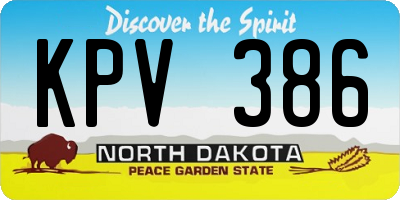 ND license plate KPV386