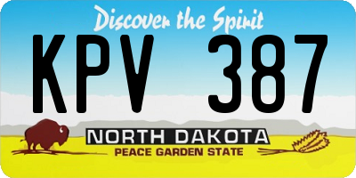 ND license plate KPV387