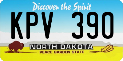 ND license plate KPV390