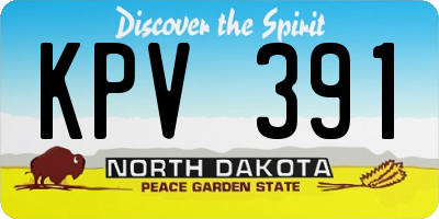 ND license plate KPV391