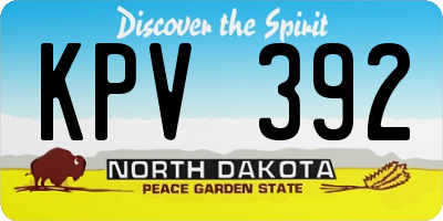 ND license plate KPV392