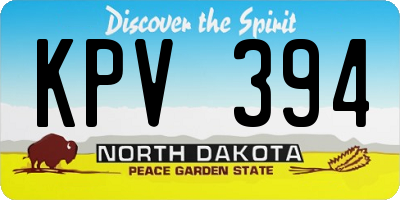 ND license plate KPV394