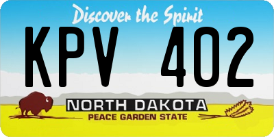 ND license plate KPV402