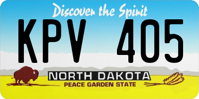 ND license plate KPV405