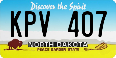 ND license plate KPV407