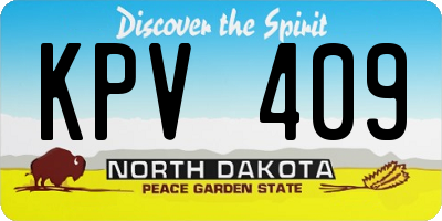 ND license plate KPV409