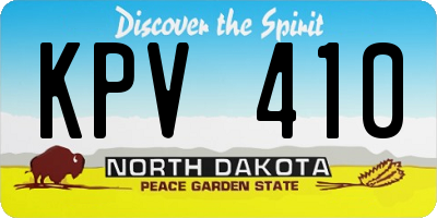 ND license plate KPV410