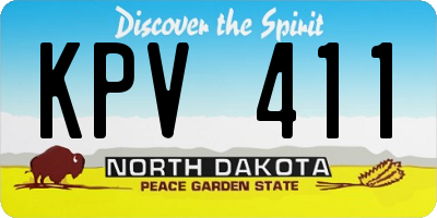 ND license plate KPV411