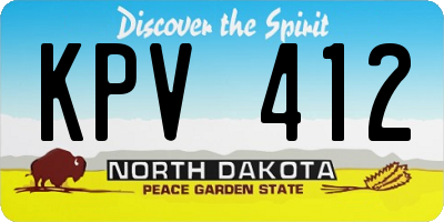 ND license plate KPV412