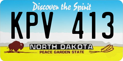 ND license plate KPV413