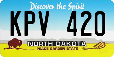 ND license plate KPV420