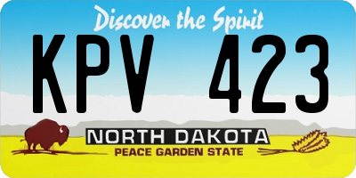ND license plate KPV423