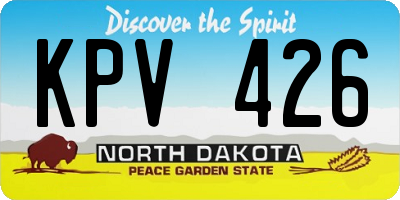 ND license plate KPV426