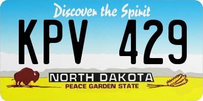 ND license plate KPV429
