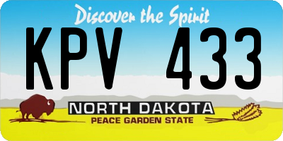 ND license plate KPV433