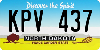 ND license plate KPV437