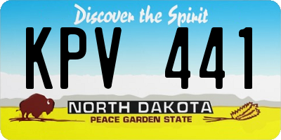 ND license plate KPV441