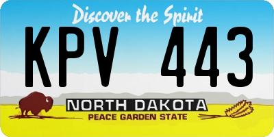 ND license plate KPV443