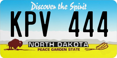 ND license plate KPV444