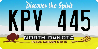 ND license plate KPV445