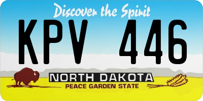 ND license plate KPV446