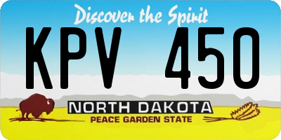 ND license plate KPV450