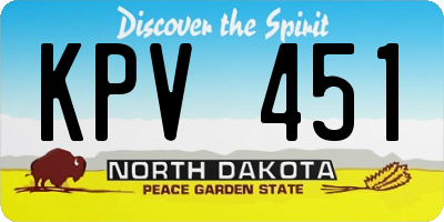 ND license plate KPV451