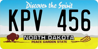 ND license plate KPV456