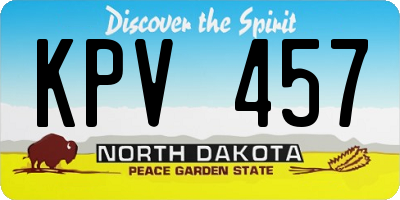 ND license plate KPV457