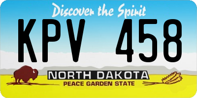 ND license plate KPV458
