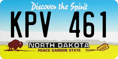 ND license plate KPV461