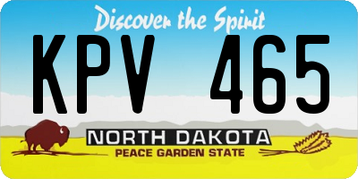 ND license plate KPV465