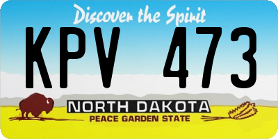 ND license plate KPV473
