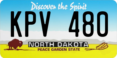 ND license plate KPV480