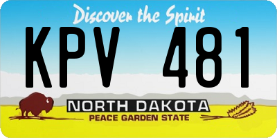 ND license plate KPV481