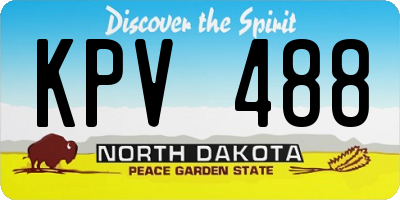 ND license plate KPV488