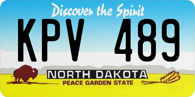ND license plate KPV489