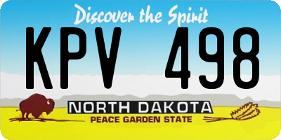 ND license plate KPV498