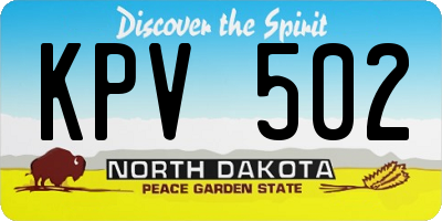 ND license plate KPV502