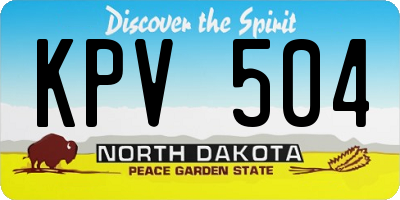 ND license plate KPV504