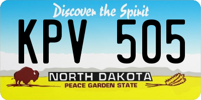 ND license plate KPV505
