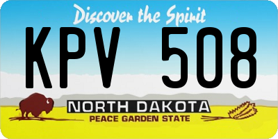 ND license plate KPV508
