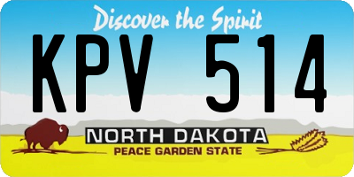 ND license plate KPV514