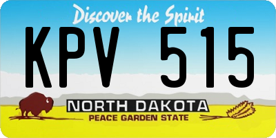 ND license plate KPV515