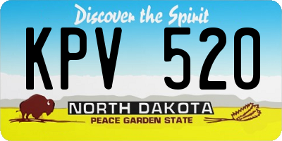 ND license plate KPV520