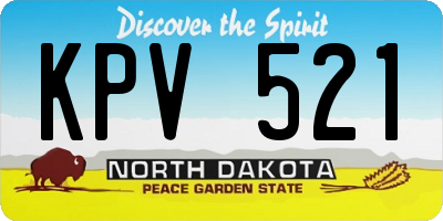 ND license plate KPV521