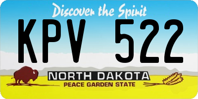 ND license plate KPV522