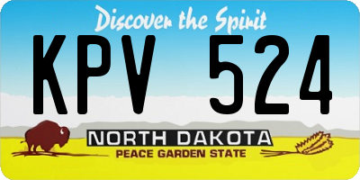 ND license plate KPV524