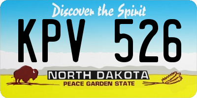 ND license plate KPV526