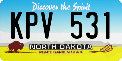 ND license plate KPV531